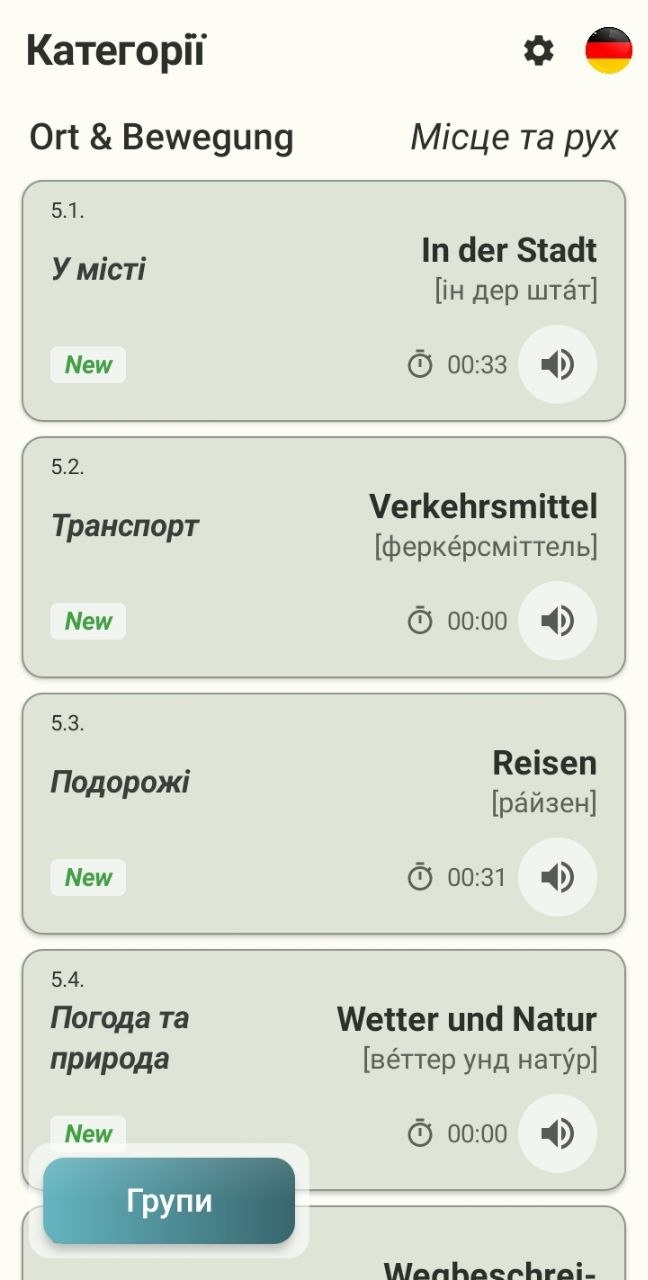 German A1 Flashcards Screenshot 2